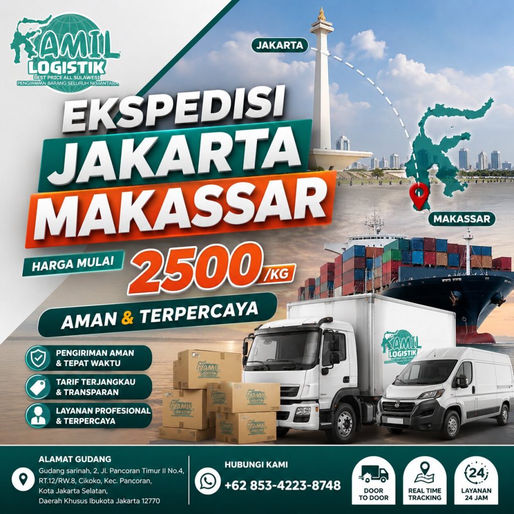 Ekspedisi Jakarta Makassar 2500/kg